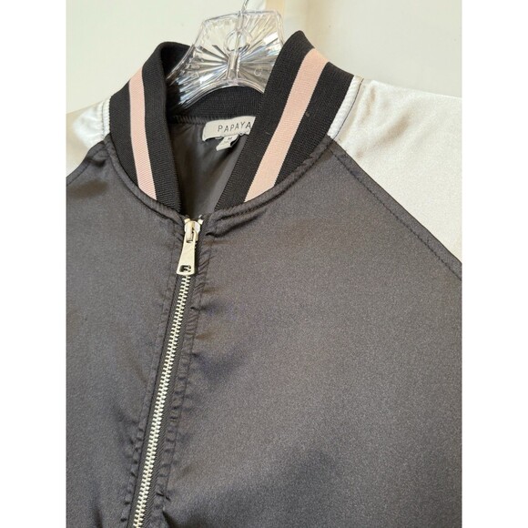 Papaya Los Angeles California Bomber Jacket Women’s M Satin Varsity Embroidered - Picture 9 of 10
